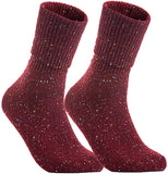 Lian LifeStyle Big Girl's Women 2 Pairs Knee High Wool Crew Socks HR1412 Size 6-9