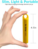 Lian LifeStyle Exceptional Portable Phone Charger w/USB Output - 2600 mAh Ultra High Capacity Lipstick Power Bank, High-Speed Charging for iPhone, iPad, Samsung & Other Cell Phones - Y7 Yellow
