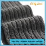 Lovely Annie Women's 5 Pairs Incredible Durable Super Soft Unique Over Knee High Thigh High Cotton Socks Size 6-9 A1024(Black)