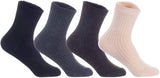 Lian LifeStyle Women's 4 Pairs Perfect Fit Wool Crew Socks for Healthy Feet Wide Range of Colors and Styles LK08 Size Size 6-9 (Random)