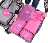 Lian LifeStyle 6 PCS Set Travel Bags Luggage Compression Pouches Large(Rose)