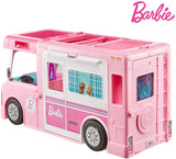 Barbie 3-in-1 DreamCamper Vehicle, approx. 3-ft, Transforming Camper with Pool, Truck, Boat and 50 Accessories, Makes a Great Gift for 3 to 7 Year Olds, Multicolor
