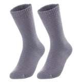 Lian LifeStyle Women's 2 Pairs Thick Wool Blend Blend Crew Socks Plain Color Size 8-11