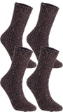 Lian LifeStyle Gorgeous Big Girls Women's 4 Pair Wool Crew Socks Size 6-9 LLS1614