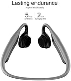 Lian LifeStyle Premium Bone Conduction Headphones Lightweight & Waterproof w/Mic & Bluetooth. Wireless Over Ear Headset for Adults and Kids, Suitable for Sports, Gaming, Travel or Office (Grey)