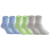 Lian LifeStyle Super Cute Unisex Children 6 Pairs Cotton Crew Socks Comfortable, Fancy, and Healthy ZM01 Size (1Y-3Y) Boy Color