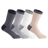 Lian LifeStyle Attractive Women's 4 Pairs Cotton Crew Socks Size 6-9 HR1751