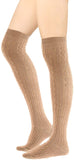 Lian LifeStyle Exquisite Big Girl's Women's 3 Pairs Thigh High Cotton SocksFemale Socks Colors 6-9 L1024(Beige)