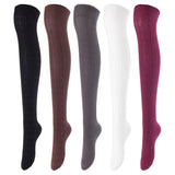Lovely Annie Women's 5 Pairs Incredible Durable Super Soft Unique Over Knee High Thigh High Cotton Socks Size 6-9 A1024(Random)