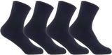 Lian LifeStyle Men's 4 Pairs Knitted Wool Blend Crew Socks LK08 Size Size 6-9 (Black)