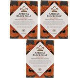Authentic All Natural African Black Soap for Dark Spots, Eczema Relief, Hyperpigmentation Treatment, Psoriasis Moisturizer & Skin Care Health - Effective Exfoliating Bar Soap for Deep Cleansing 5 OZ Per Pack, Pack of 3