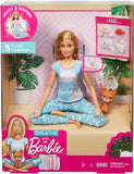 Barbie Breathe with Me Meditation Doll, Blonde, with 5 Lights & Guided Meditation Exercises, Puppy and 4 Emoji Accessories, Gift for Kids 3 to 8 Years Old