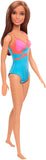 Barbie Doll, Brunette, Wearing Swimsuit, for Kids 3 to 7 Years Old