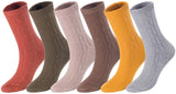 Lian LifeStyle Attractive Women's 6 Pairs Mid Calf Cotton Socks HR1756 Size 6-9