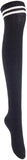 Lian LifeStyle Women's 5 Pairs Adorable Comfortable Soft Thigh High Over Knee High Cotton Socks Size 6-9 L1023(Black,Cofe,Khaki,White,Wine)
