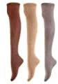 Lian LifeStyle Exquisite Big Girl's Women's 3 Pairs Thigh High Cotton Socks.Female Socks (Beige,Light Grey,Cream)
