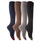 Lian LifeStyle Women's 4 Pairs Awesome Breathable Knee High Cotton Boot Socks Size 6-9