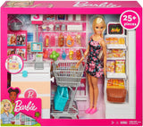 Barbie Doll, Blonde, and Grocery Store with Rolling Cart and Working Belt