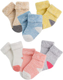 Lian LifeStyle Premium Children's 6 Pairs Cotton Crew Socks LZM03 Size 0Y-2Y