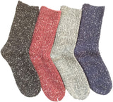 Lian LifeStyle Gorgeous Big Girls Women's 4 Pair Wool Crew Socks Size 6-9 LLS1614