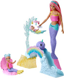 Barbie Dreamtopia Mermaid Nursery Playset with Barbie Mermaid Doll, Toddler and Baby Mermaid Dolls, Slide and Accessories, Gift for 3 to 7 Year Olds
