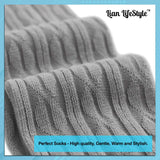 Lian LifeStyle Big Girl's Women's 3 Pairs Knee High Thigh High Cotton Socks Size 6-9 L1024