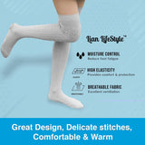 Lian LifeStyle Women's Teen Girl's 3 Pairs Adorable Comfortable Soft Thigh High Over Knee High Cotton Socks Size 6-9 L1024(Random)