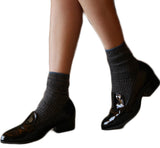 The Most Gorgeous 1 Pair Women's Wool Crew Socks Soft, Strong, Super Comfortable With Unique Designs Size 6-9(Dark Grey)