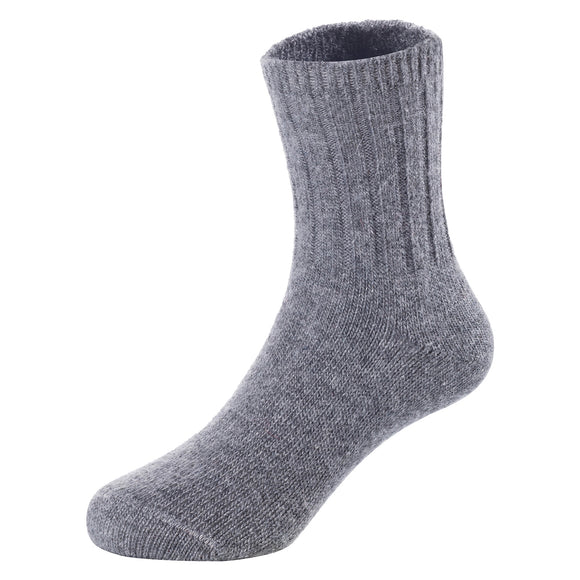 2 Pairs Children's Durable, Stretchable, Thick & Warm Wool Crew Socks. Perfect as Winter Snow Sock and All Seasons FS01 Size 2Y-4Y(Gray)