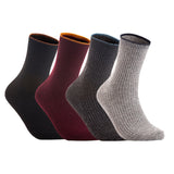 Lian LifeStyle Women's 4 Pairs Cute & Comfortable Wool Crew Socks Size 6-9 HR1612, Color (Black, Claret, DarkGrey, Grey)
