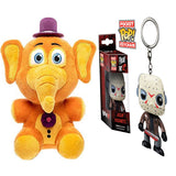 Five Nights at Freddy's Pizza Simulator - Orville Elephant Collectible Figure + Keychain: Horror - Jason Voorhees Toy Figure, Pack of 2