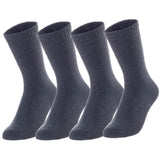 Lian LifeStyle Women's 4 Pairs Perfect Fit Wool Blend Crew Boot Socks Size 6-9