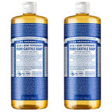 Undiluted Pure Castile Liquid Soap in Peppermint: 18-in-1 All Natural Soap w/ Organic Essential Oil Peppermint, All Purpose Castile Soap for Skincare, Hand Wash, Cleaning & More, 32 Fl OZ Bottle