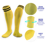 Meso Women's 1 Pair Extremely Durable Knee High Sports Socks - Fitness & Workout Clothing, Gym, Gear or Fashion Socks XL003 Size M(Yellow)