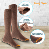 Women's 2 Pairs Cute Fluffy and Fancy Knee High Cotton Socks with a Wide Color and Size Range HR158212 Size 6-9(Coffee)