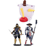 Flushin' Frenzy + Toys Mortal Kombat Scorpion and Raiden 7" Action Figure Multipack, Pack of 2