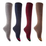 Lian LifeStyle Women's 4 Pairs Awesome Breathable Knee High Cotton Boot Socks Size 6-9