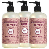 Effective Liquid Hand Soap for Daily Use Natural Hand Soap w/ Essential Oils for Hand Wash Cruelty Free Eco Friendly Product Rose Scented Soap 12.5 FL OZ Per Bottle, 3 Bottles