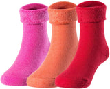 Lian LifeStyle Children's 3 Pairs Wool blend Crew Socks Plain Color Size (OM-24M)