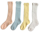 Lian LifeStyle Charming Unisex Baby 4 Pairs Knee High Cotton Socks Size 6M-36M