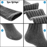 Lian LifeStyle Fascinating Children's 1 Pair Knee High Wool Blend Boot Socks Resistant, Comfortable and Health Focused FS02 Size M (2-4Y) (Dark Gray)