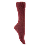 Lian LifeStyle 2 Pairs Stylish, Cozy, Thick & Warm Women's high crew wool blend socks for Winter & All Seasons HR1412 Size 6-9 (Wine Color)