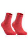 2 Pairs High Performance Men's Wool Socks, Breathable, Lightweight Moisture Wicking Crew Socks as Hiking and Running Socks One Size LK02(Red)