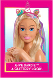 Barbie Deluxe 20-Piece Glitter and Go Styling Head, Blonde Hair and Unicorn Headband