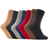 Lian LifeStyle Ultralight Men's 6 Pairs Breathable Wool Crew Socks Size 6-9